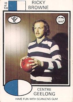 1975 Scanlens VFL #22 Ricky Browne Front